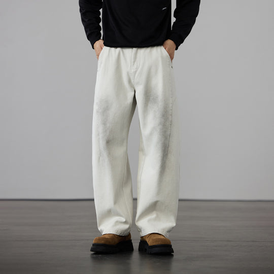 Herren Weit geschnittene Baumwoll-Canvas-Hose im Relaxed-Fit Nord Taschen