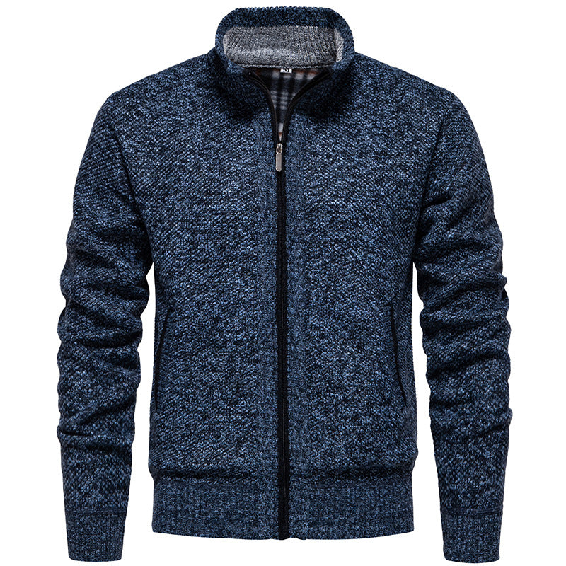 Herren Strickjacke mit hohem Kragen und praktischem Reißverschluss Nord Taschen