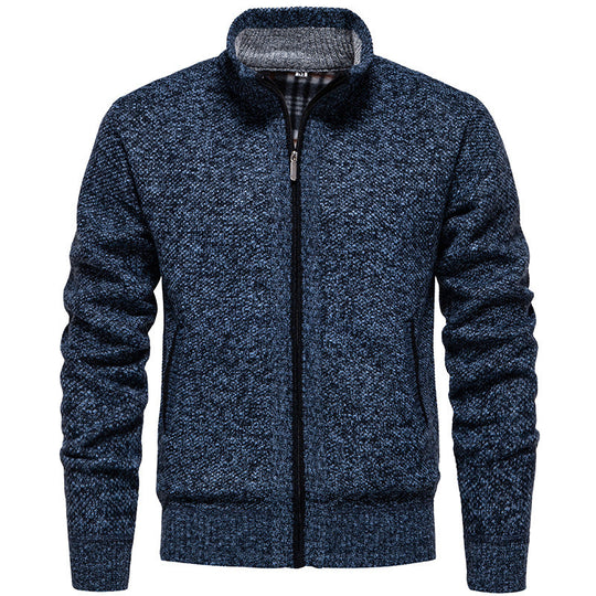 Herren Strickjacke mit hohem Kragen und praktischem Reißverschluss Nord Taschen