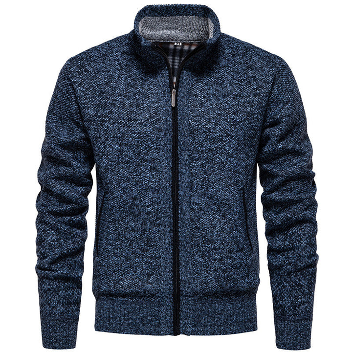 Herren Strickjacke mit hohem Kragen und praktischem Reißverschluss Nord Taschen