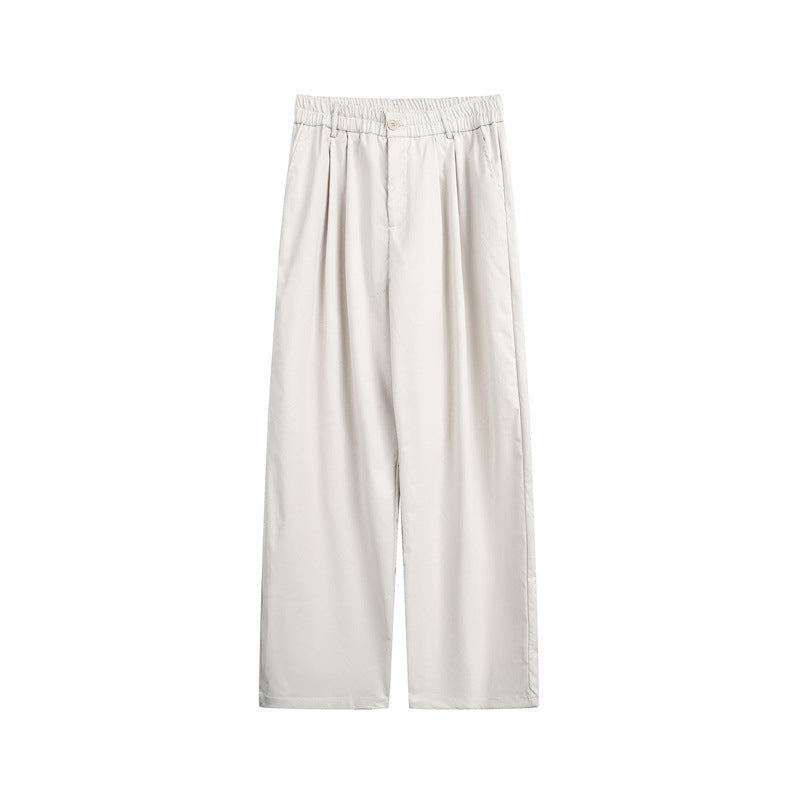 Damen Lockerweite Palazzo‑Hose mit elastischem Bund, Bundfalten und geradem Bein Nord Taschen