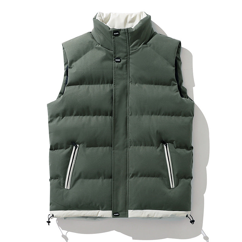 Herren Gepolsterte Thermo-Steppweste mit Stehkragen und Kordelzug Nord Taschen
