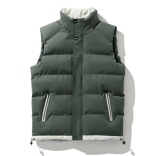 Herren Gepolsterte Thermo-Steppweste mit Stehkragen und Kordelzug Nord Taschen