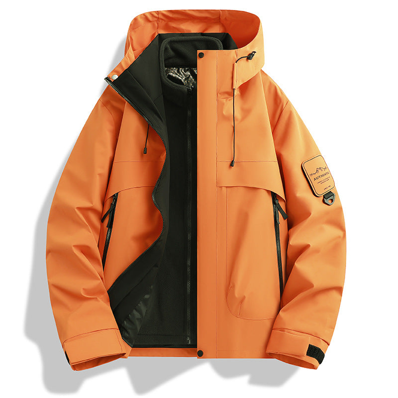 Herren modulare wasserdichte Outdoorjacke mit abnehmbarer Fleece-Innenjacke und verstellbarer Kapuze Nord Taschen