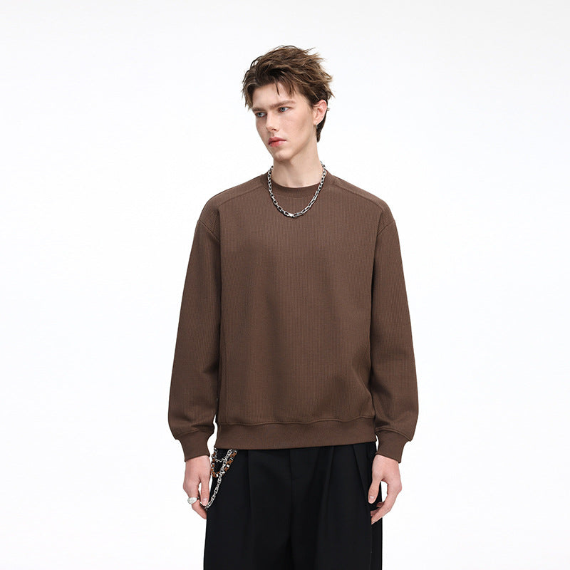 Herren Gerippter Struktur-Sweatshirtpullover mit Drop-Shoulder und relaxed Fit Nord Taschen