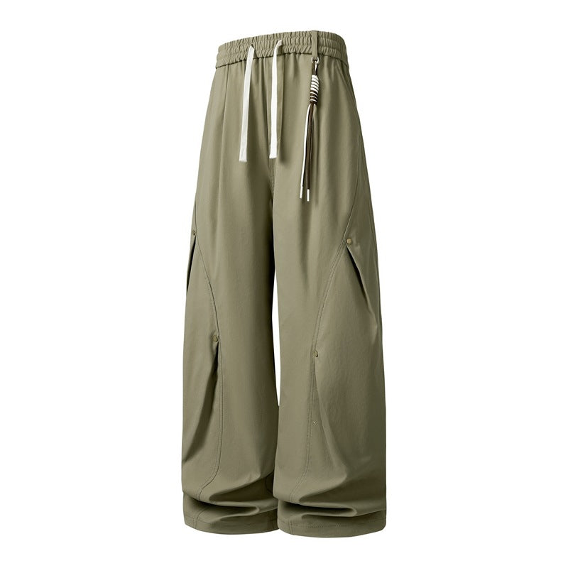 Damen Extravagante weite Cargo-Hose mit Tunnelzugbund, großen Klappentaschen und gerafftem Beinabschluss Nord Taschen