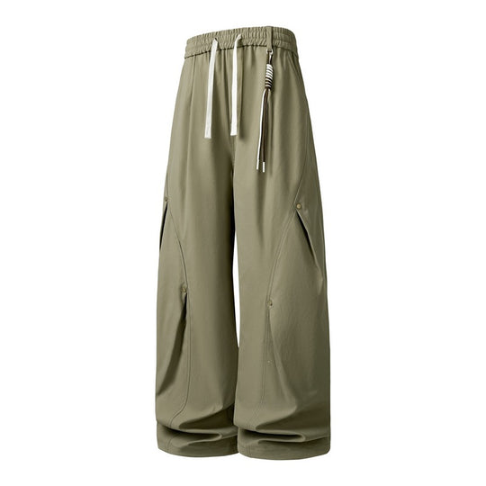Damen Extravagante weite Cargo-Hose mit Tunnelzugbund, großen Klappentaschen und gerafftem Beinabschluss Nord Taschen