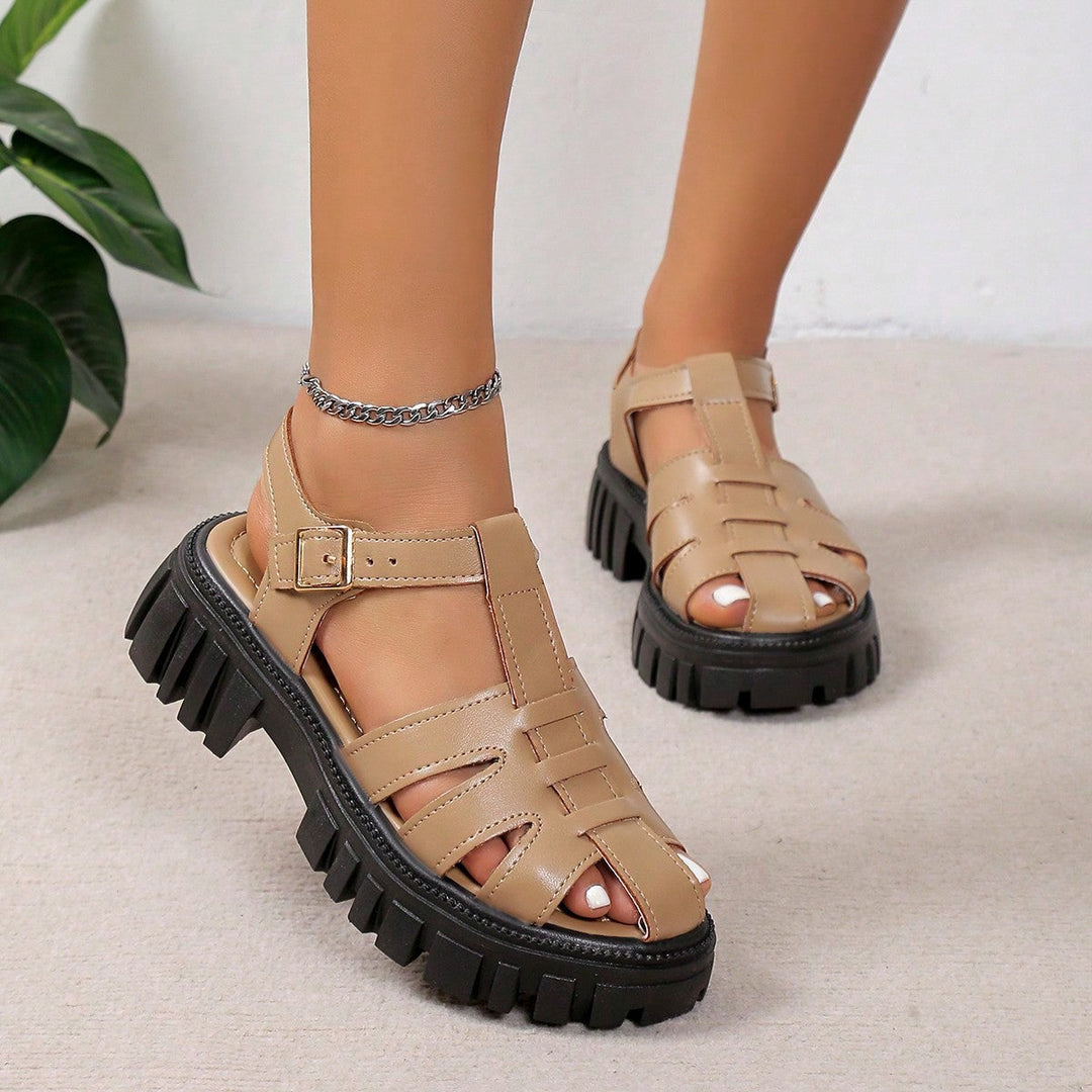 Damen Freizeit-Sandalen mit strukturiertem Obermaterial und rutschfester Sohle