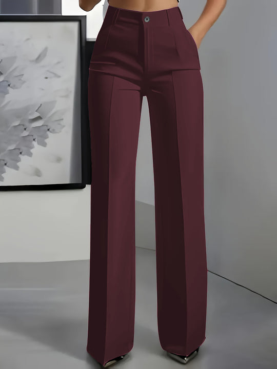 Damen Hochtaillierte Palazzo-Hose mit Bügelfalte und Eingrifftaschen Nord Taschen