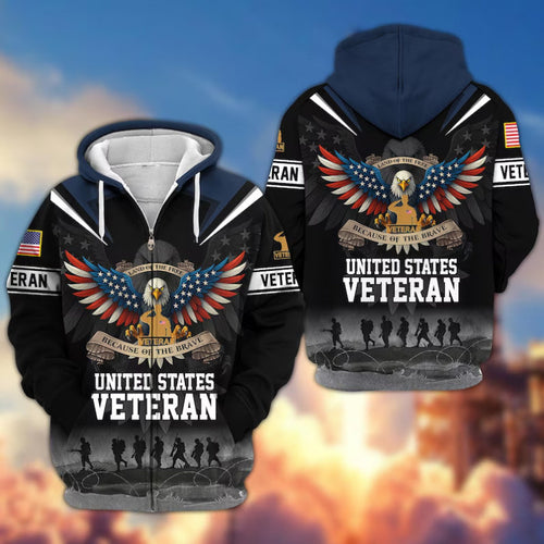 Herren Kapuzensweater mit amerikanischem Veteranenmotiv Nord Taschen
