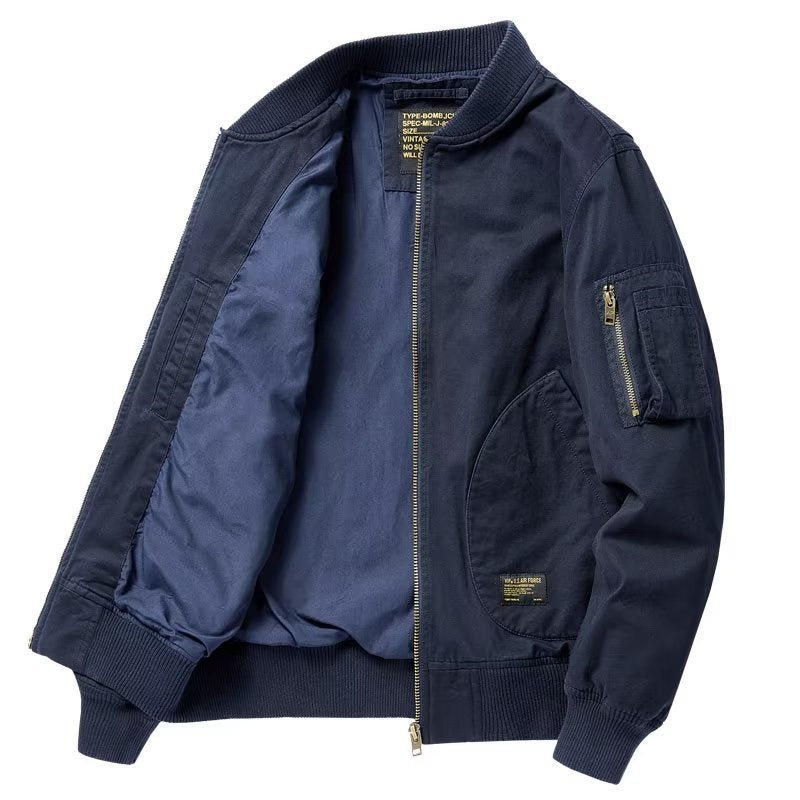 Herren Bomberjacke im Utility-Stil mit Ärmel‑Tasche und Rippbündchen Nord Taschen