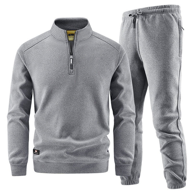 Herren Fleece-Trainingsset mit Stehkragen und Elastikbund Nord Taschen
