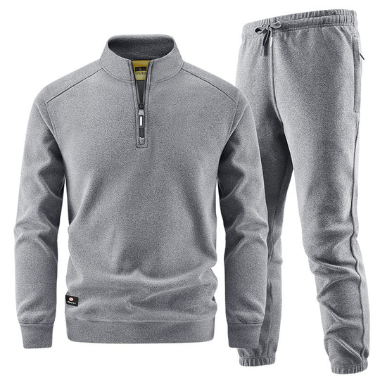 Herren Fleece-Trainingsset mit Stehkragen und Elastikbund Nord Taschen