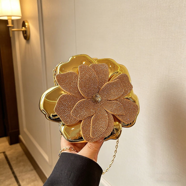 Damen Clutch mit floralem Design und glamourösem Glitzereffekt Nord Taschen