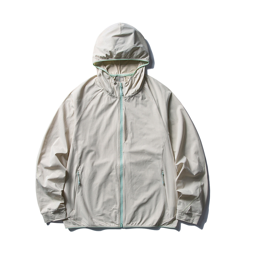 Damen Leichte Ripstop-Outdoor-Kapuzenjacke mit Raglanärmeln und Reißverschlusstaschen Nord Taschen