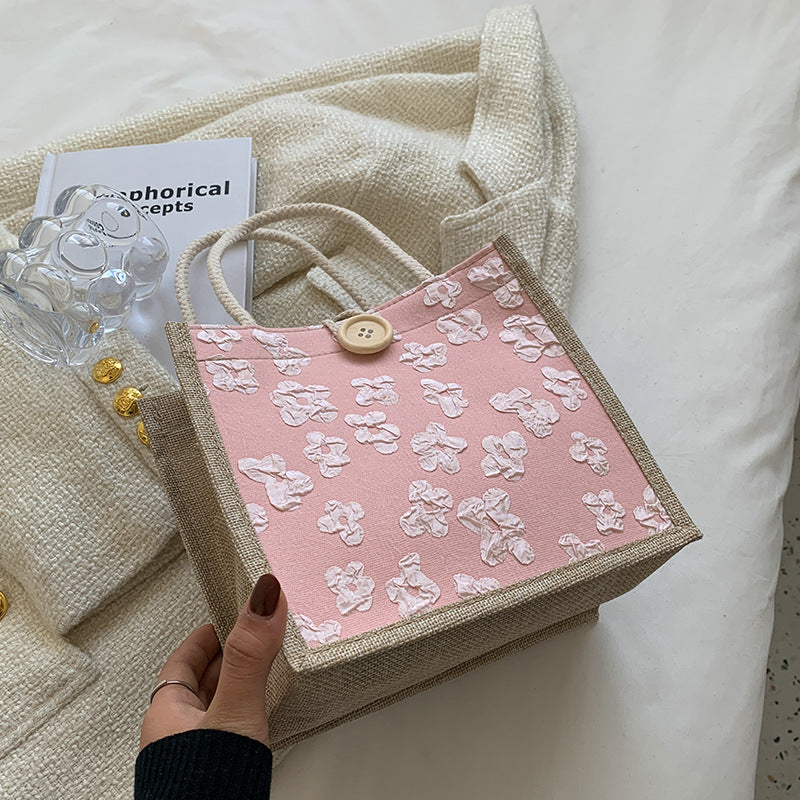 Damen Stoff Tragetasche mit floralem Design Nord Taschen