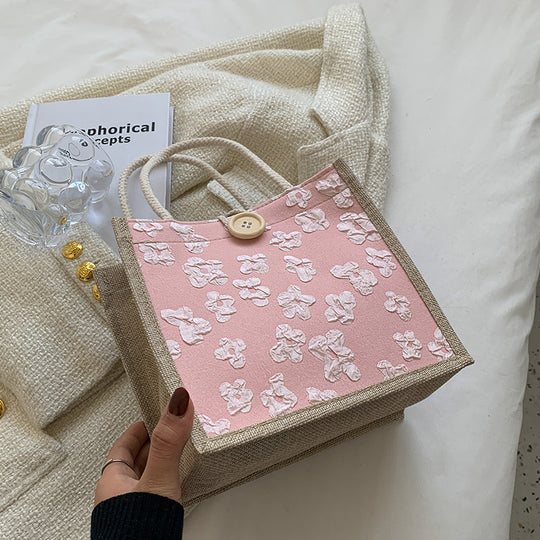 Damen Stoff Tragetasche mit floralem Design Nord Taschen