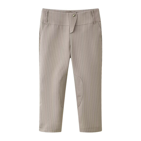 Damen Cropped-Stretchhose im Reithosenstil mit Kniebesatz Nord Taschen