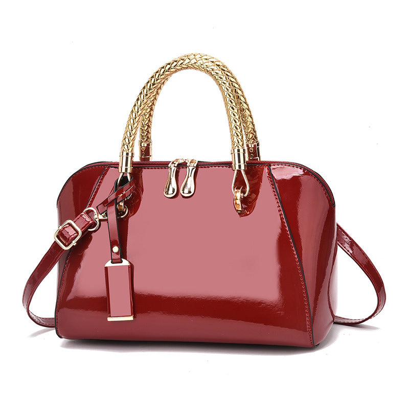 Damen elegante Handtasche mit geflochtenen Griffen Nord Taschen