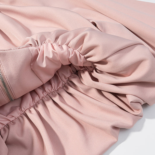 Damen Kurzblouson mit Kellerfalten, Reißverschluss und Ballonärmeln Nord Taschen