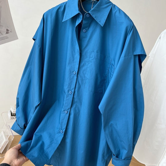 Damen Oversized Hemdbluse Nord Taschen