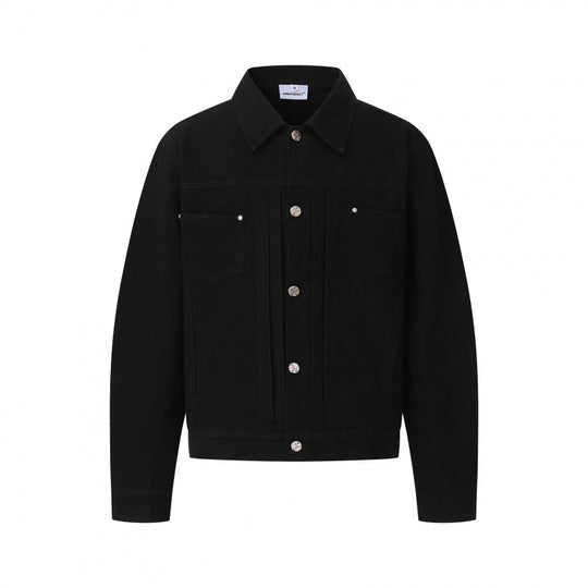 Unisex Boxy-Denimjacke im Worker‑Look mit Metallknopfleiste und Brusttaschen Nord Taschen