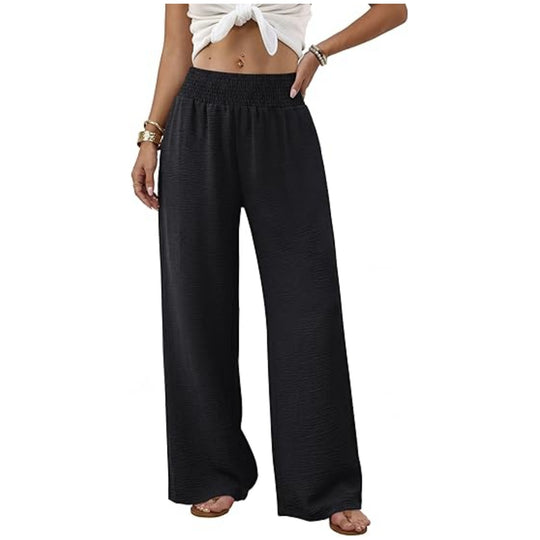 Damen Palazzo-Loungehose mit hohem Smokbund und weitem Bein Nord Taschen