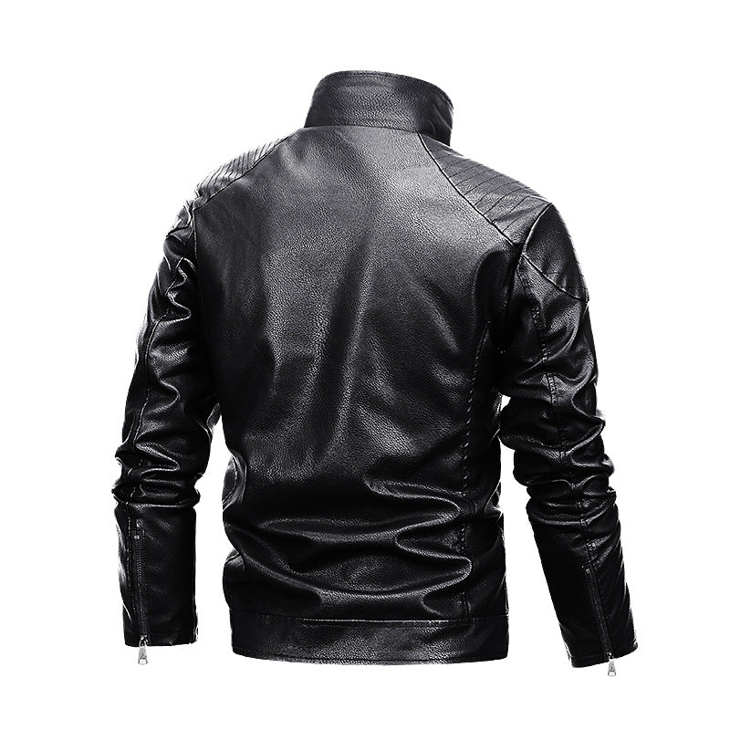 Herren Gefütterte Fliegerjacke aus Kunstleder mit Teddyfutter und zweireihiger Front Nord Taschen