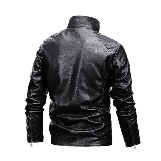 Herren Gefütterte Fliegerjacke aus Kunstleder mit Teddyfutter und zweireihiger Front Nord Taschen