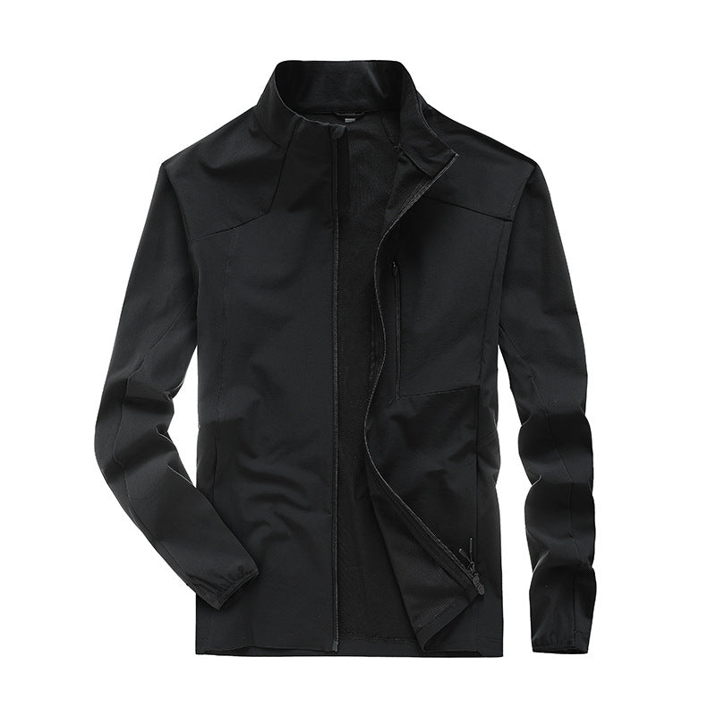 Herren Technische Softshell-Jacke mit hohem Stehkragen, atmungsaktiver Membran & minimalistischen Reißverschlusstaschen Nord Taschen