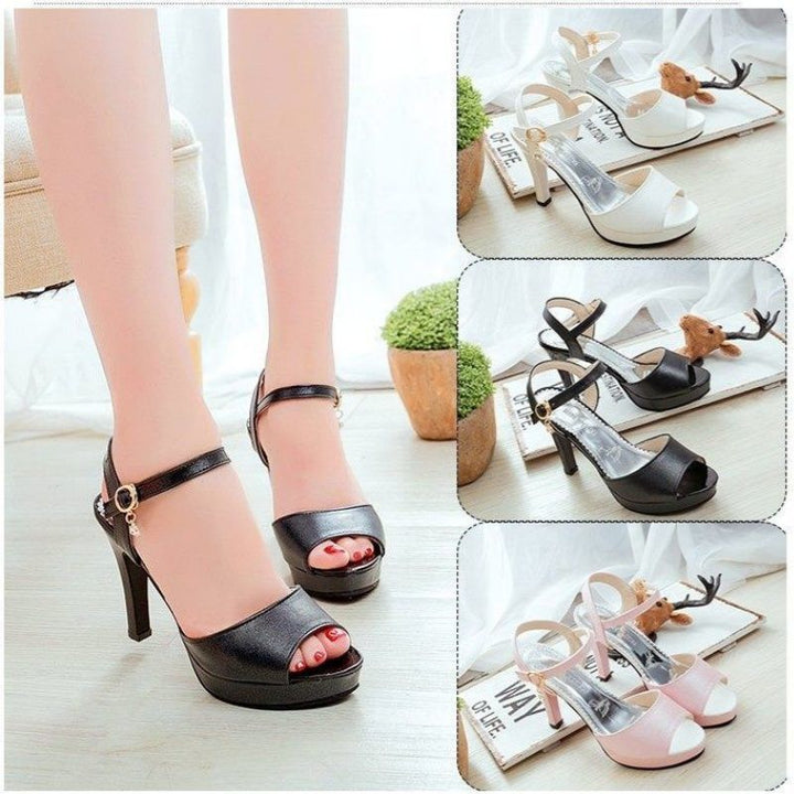 Damen Plateau-Sandalen mit eleganter Rollenschnalle