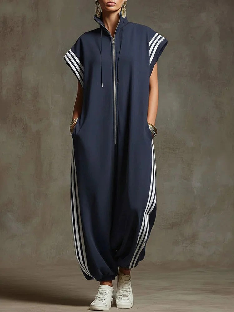 Damen Stylish Jumpsuit mit modernen Kontrasten Nord Taschen