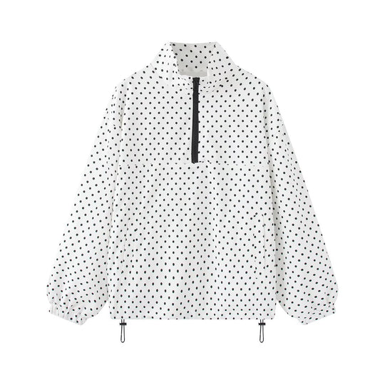 Damen Wasserabweisender Oversize-Anorak mit halbem Reißverschluss und Kängurutasche Nord Taschen