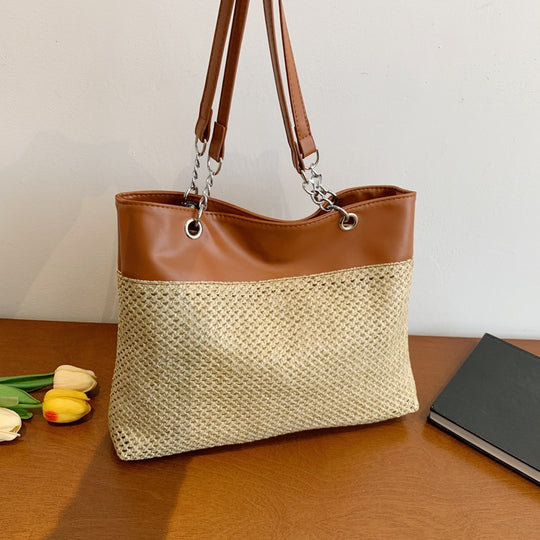 Damen elegante Handtasche aus geflochtenem Material mit luxuriösen Akzenten Nord Taschen