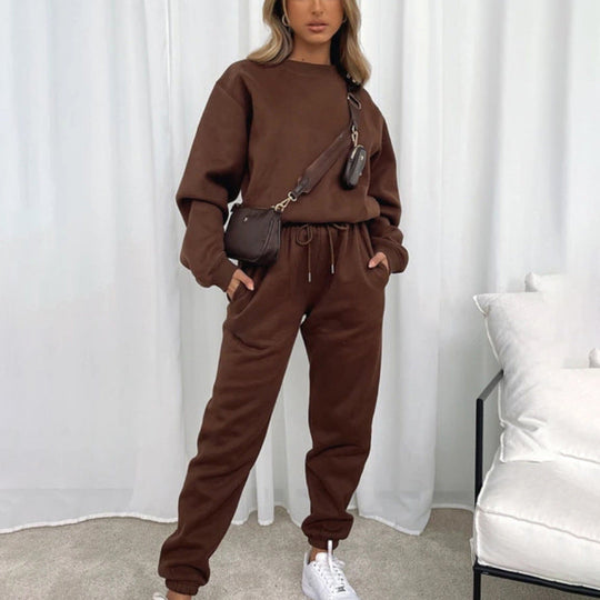 Jogginganzug Damen Sweatset aus Baumwollmix mit lockerem Schnitt