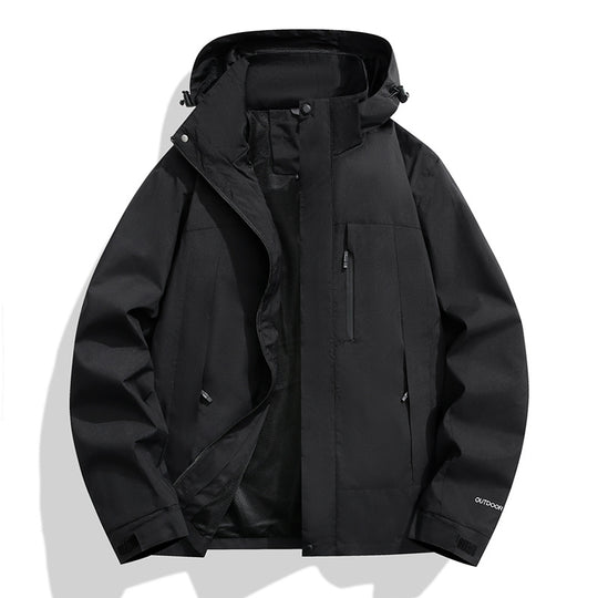 Herren Softshell-Outdoorjacke mit Kapuze, wasserabweisender Membran und verdeckten Reißverschlüssen Nord Taschen