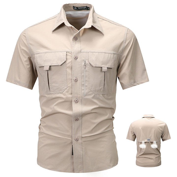 Men's  tactical short sleeve button shirt with dual flap chest pockets and discreet zip utility pocket Nord Taschen