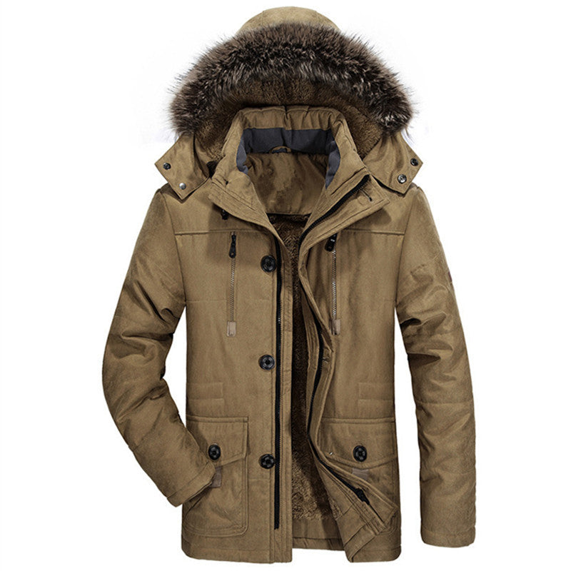 Herren Thermo-Canvasparka mit Kunstfellkapuze und Teddyfleece-Innenfutter Nord Taschen