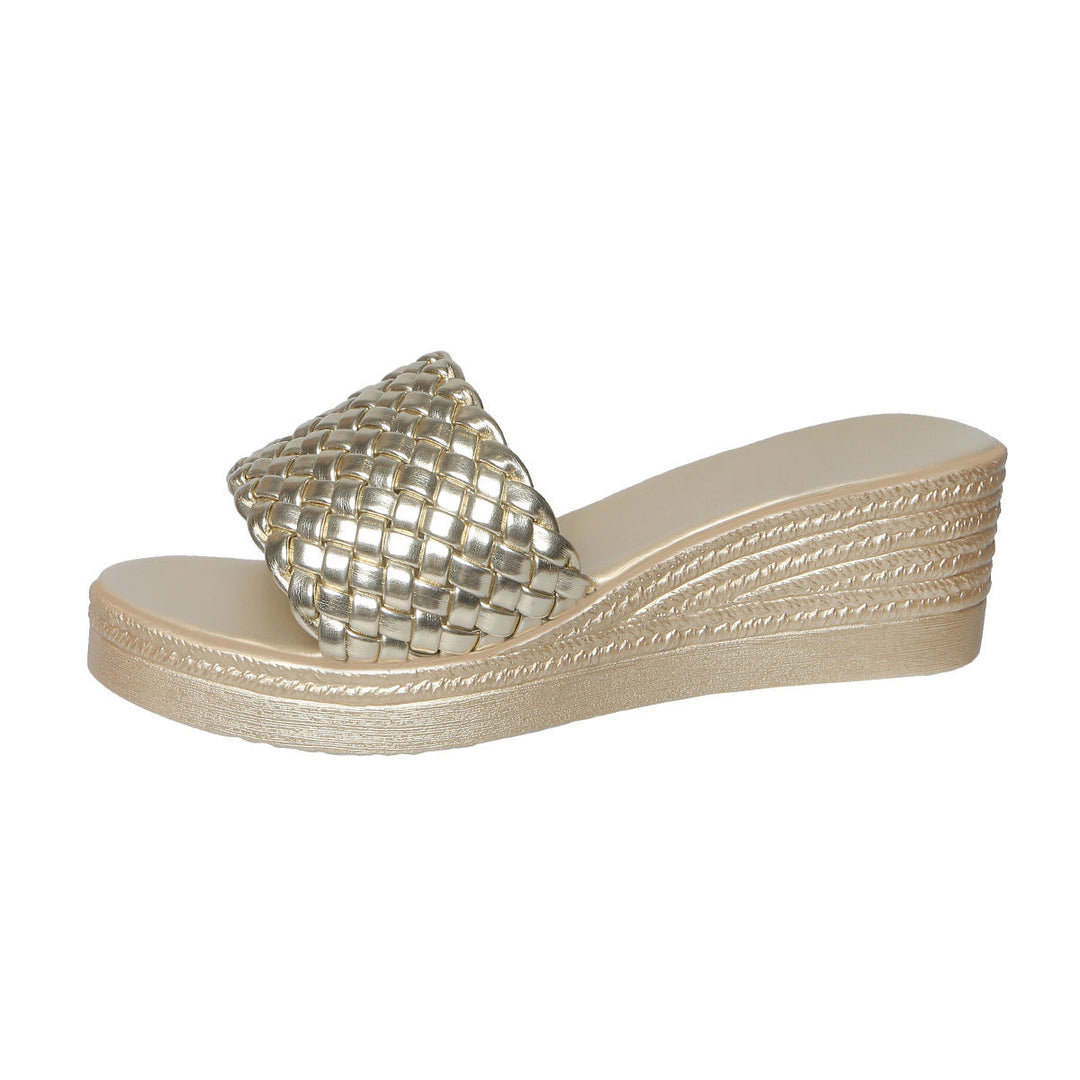 Damen Wedge-Sandalen mit geflochtenem Riemen und ergonomischer Sohle