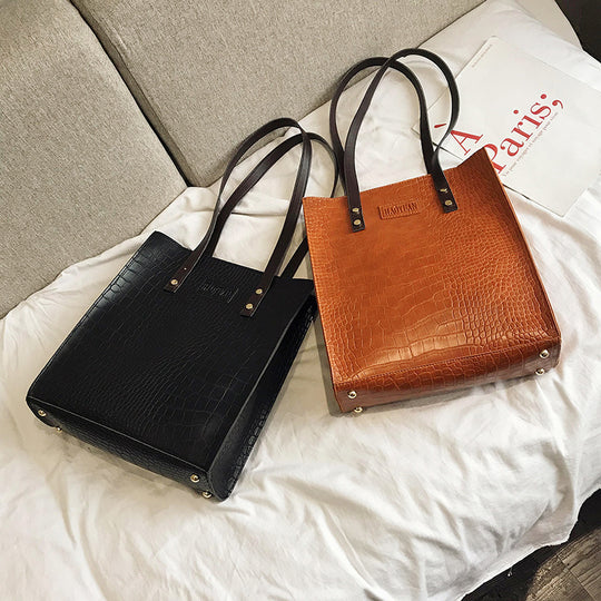 Damen stilvolle Umhängetasche aus hochwertigem Kunstleder im Krokodil-Look Nord Taschen