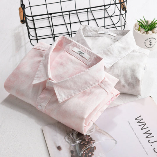 Herren Leichtes Baumwoll-Overshirt mit dezenter Batikoptik, Brusttaschen und Relaxed-Fit Nord Taschen