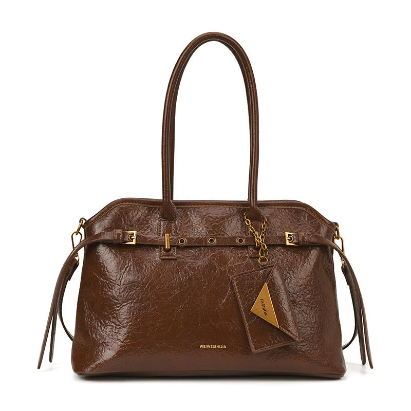 Damen elegante Schultertasche mit einzigartigem Goldakzent Nord Taschen