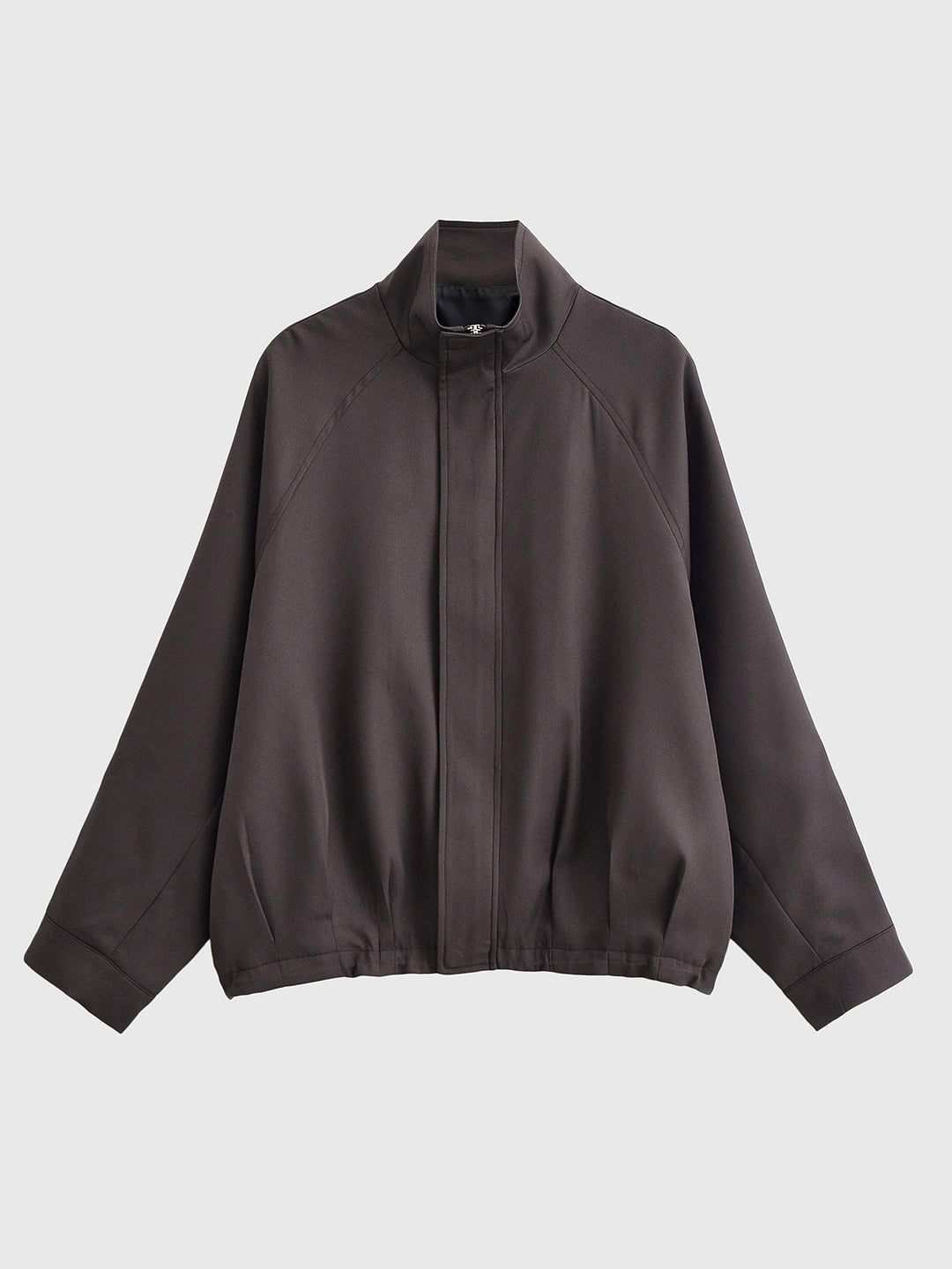 Damen Oversized Cropped Bomberjacke mit Funnelkragen und Raglanärmeln Nord Taschen