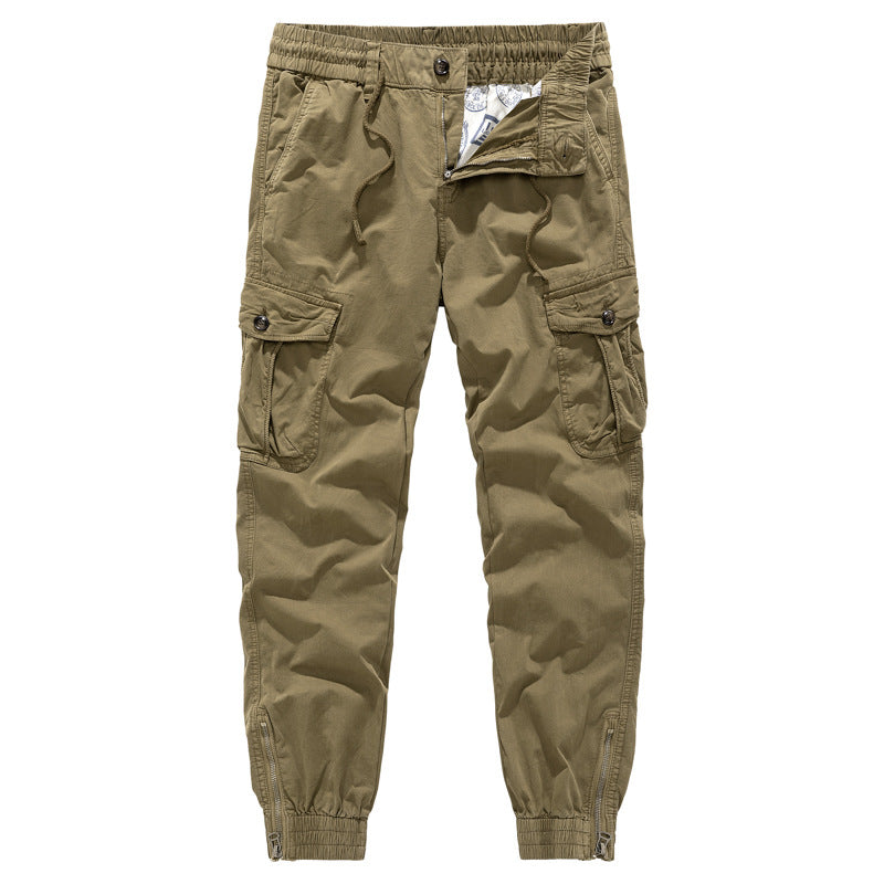 Herren Tapered-Cargo-Jogger aus Baumwoll-Twill mit elastischem Tunnelzugbund, Klapp-Utility‑Taschen und Knöchelreißverschlüssen Nord Taschen