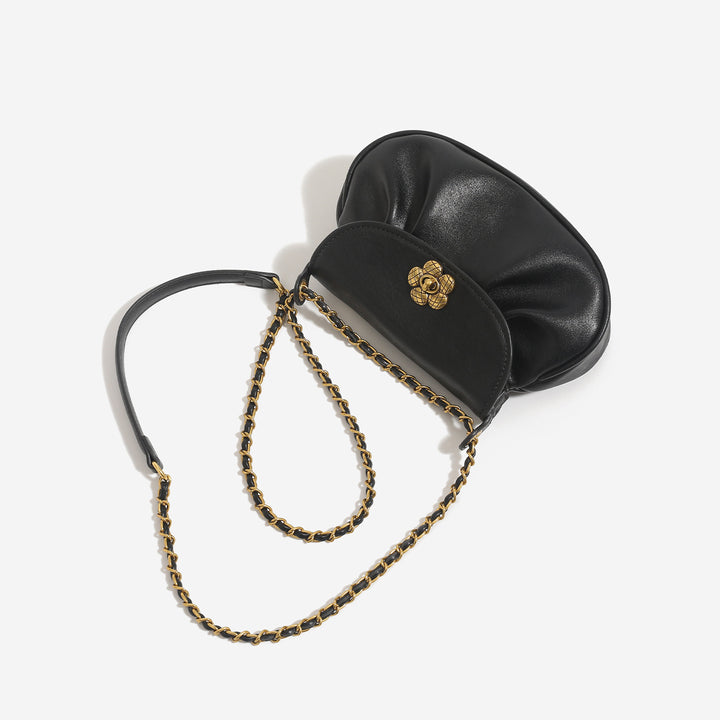 Damen Umhängetasche mit floralem Magnetverschluss und luxuriösem Kettenriemen Nord Taschen