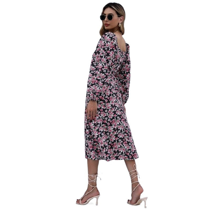 Damen Floral Maxikleid mit Rüschendetails Nord Taschen