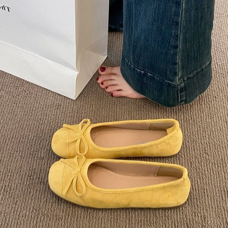 Damen Ballerinas mit glänzender Oberfläche und zierlichem Schleifendetail
