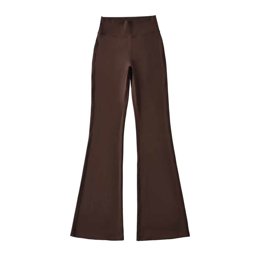 Damen Hochtaillierte ausgestellte Yoga‑Hose mit Formbund Nord Taschen