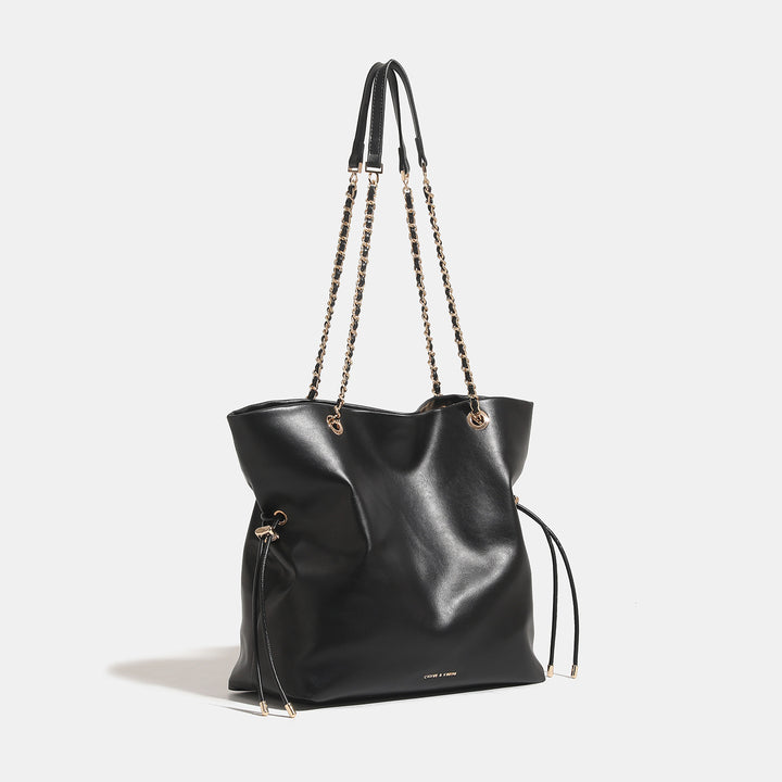 Damen Beuteltasche aus hochwertigem Leder mit stilvollem Kettenzug Nord Taschen