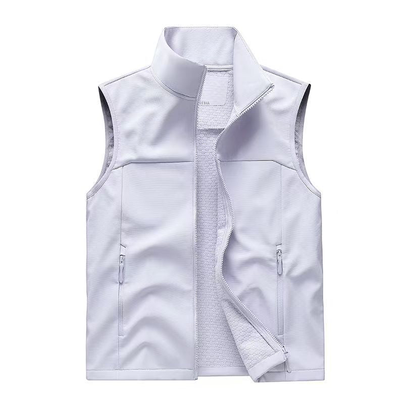 Herren Leichte Softshell-Weste mit Stehkragen, atmungsaktivem Mesh-Futter und Reißverschlusstaschen Nord Taschen